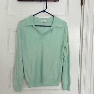 Mint green wool collar sweater - size XL - Closed